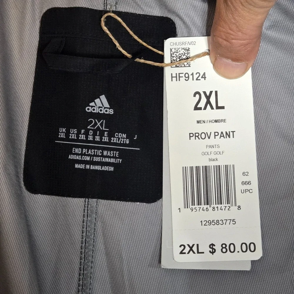Adidas‎ Men's Provisional Water Resistant Golf Pants Black HF9124 Sz 2XL